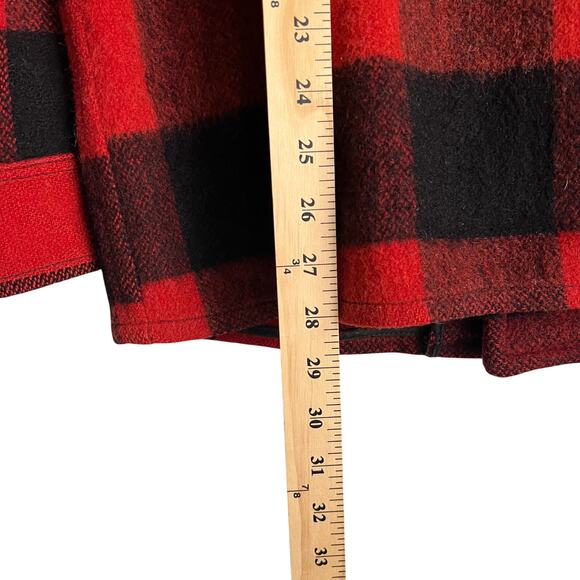 Vintage 50's Sears Roebucks Hercules Red Buffalo Plaid Wool Flannel Shirt Large - Picture 8 of 10